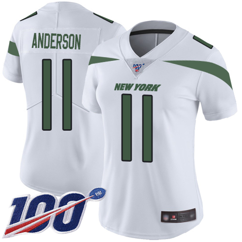 New York Jets Limited White Women Robby Anderson Road Jersey NFL Football #11 100th Season Vapor Untouchable
